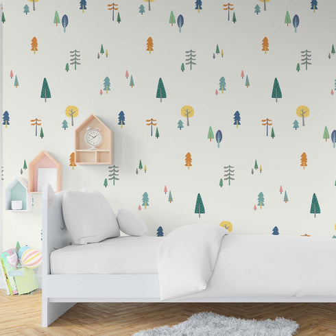 Woodland Trees Nursery Wallpaper